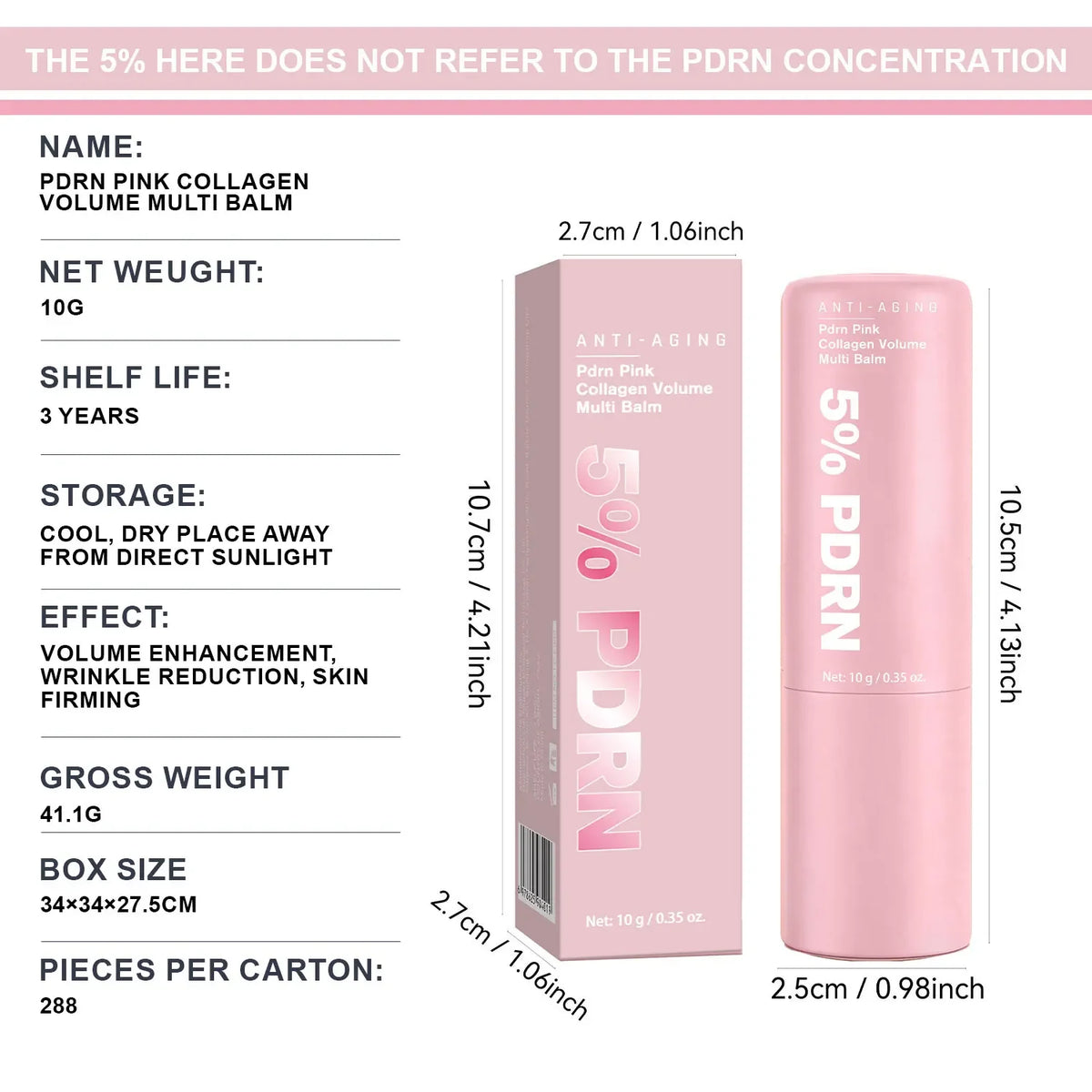 PDRN Pink Collagen Volume Multi Balm, All In One Volufiline, PDRN& NAD Stick ,Helping Look of Fine Lines, Firming Care,Lip Care