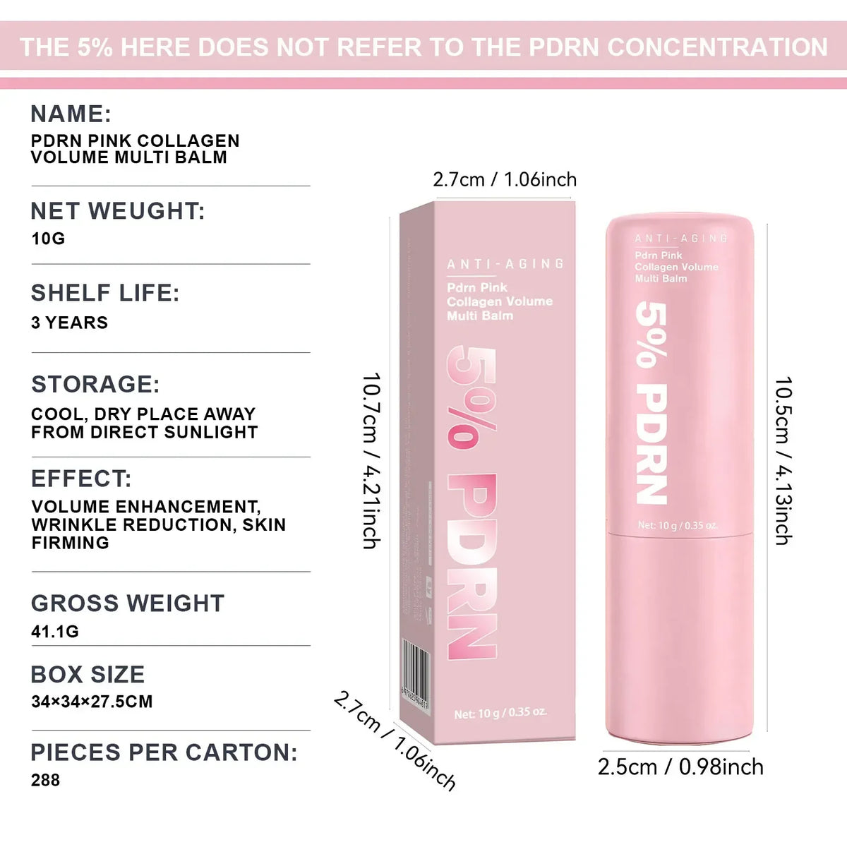 PDRN Pink Collagen Volume Multi Balm, All In One Volufiline, PDRN& NAD Stick ,Helping Look of Fine Lines, Firming Care,Lip Care