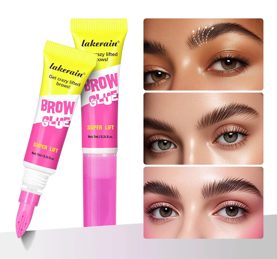Brow Lamination Gel With Comb Super Lift Brow Glue Long Lasting Strong Hold Clear Gel For Defined Eyebrow Makeup