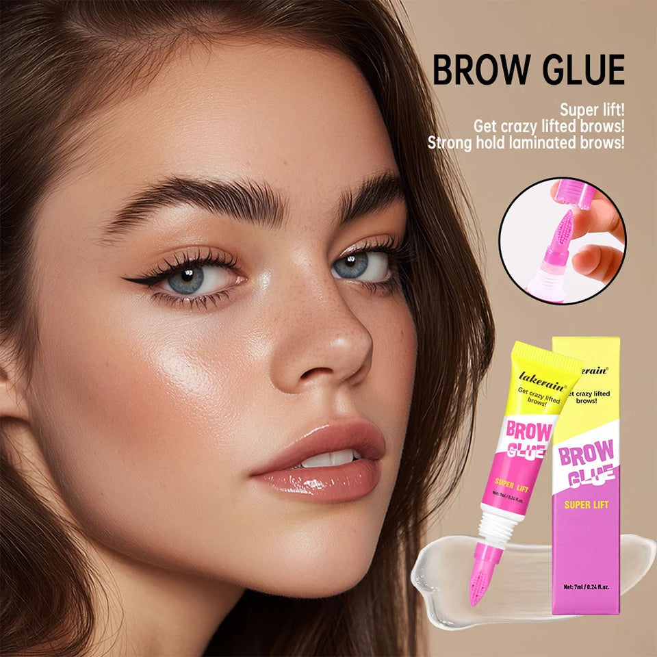 Brow Lamination Gel With Comb Super Lift Brow Glue Long Lasting Strong Hold Clear Gel For Defined Eyebrow Makeup