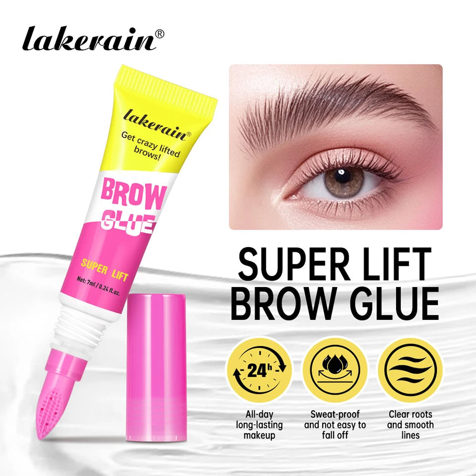 Brow Lamination Gel With Comb Super Lift Brow Glue Long Lasting Strong Hold Clear Gel For Defined Eyebrow Makeup