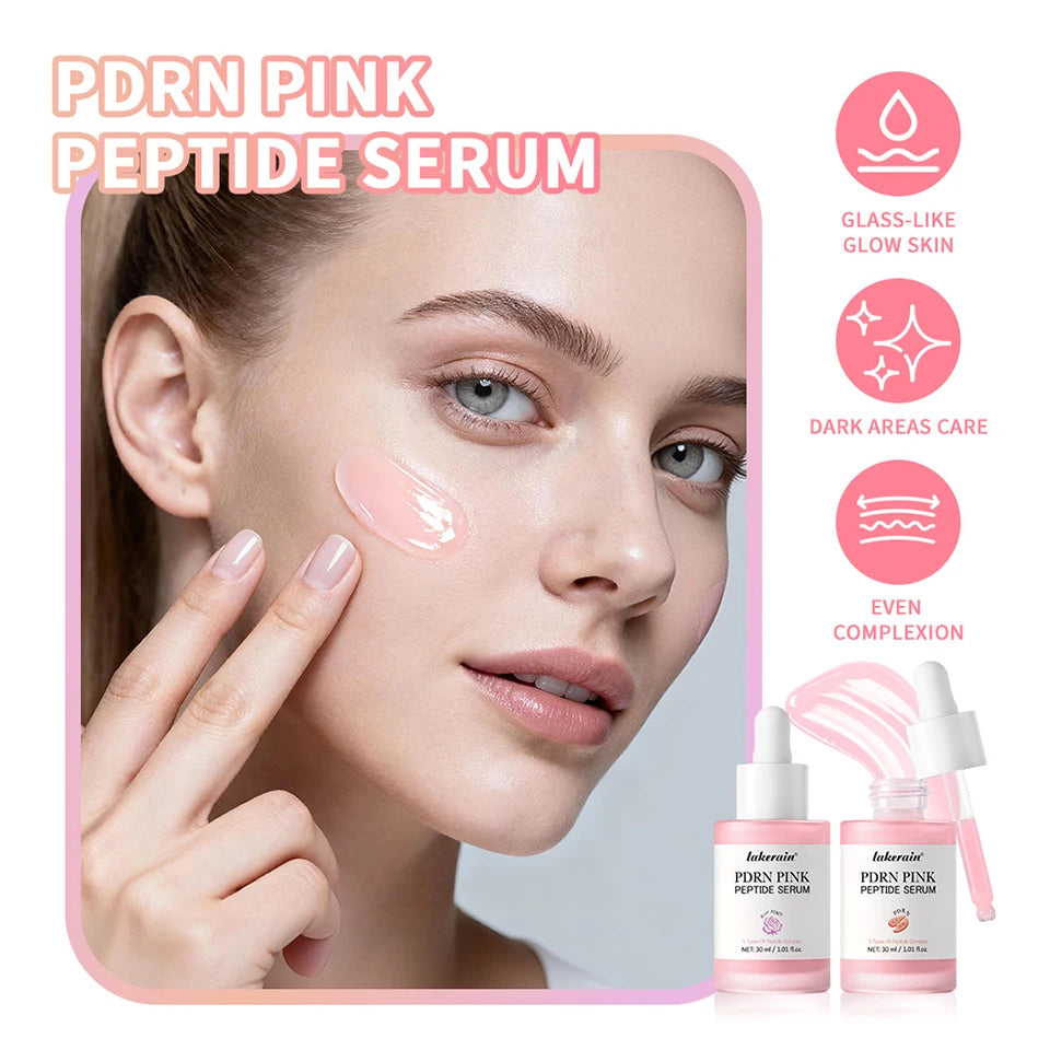 30ml Salmon PDRN Pink Peptide Facial Serum Deep Moisturizing Long-Lasting Hydration Pink Glow Serum Even Skin Tone Korean Skinca