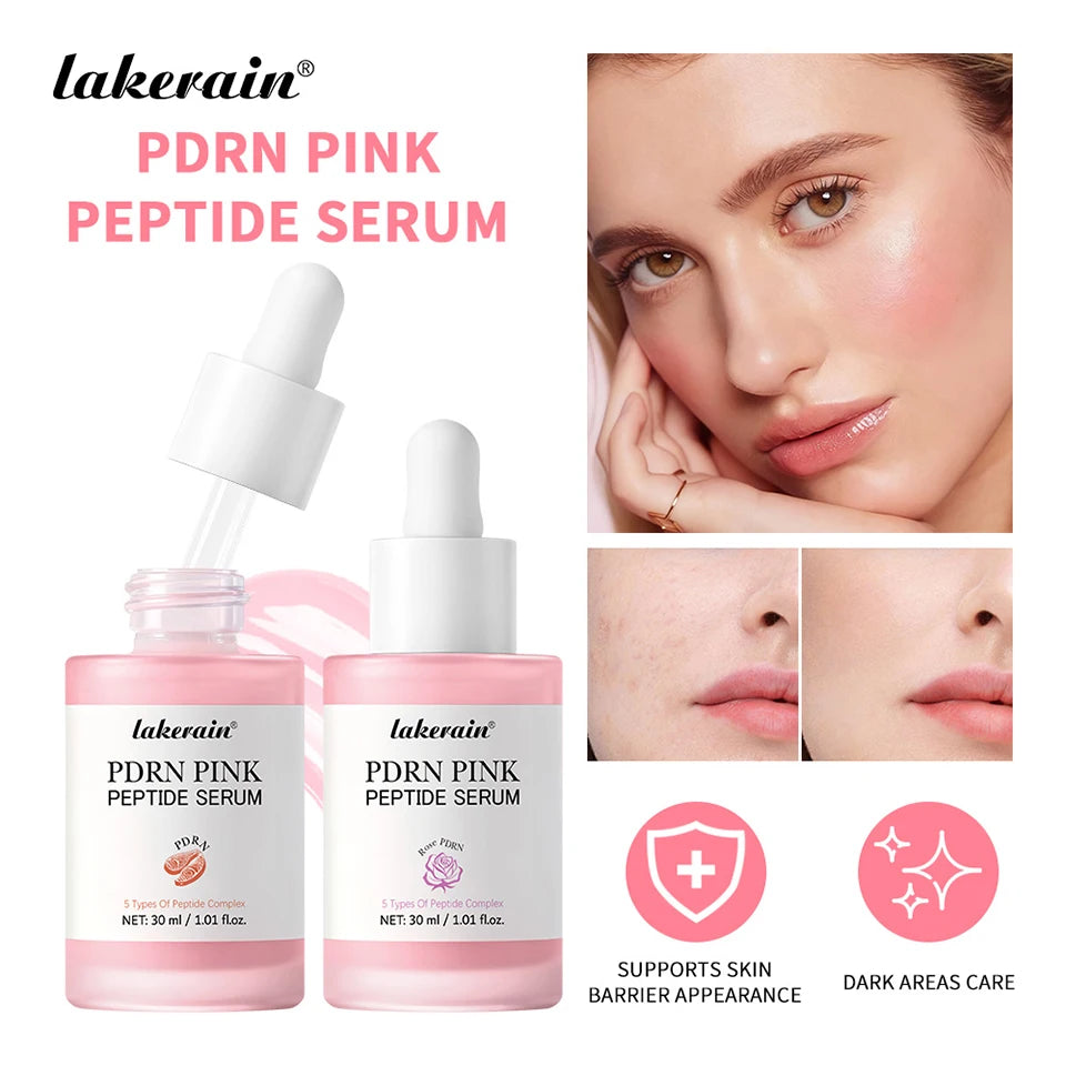 30ml Salmon PDRN Pink Peptide Facial Serum Deep Moisturizing Long-Lasting Hydration Pink Glow Serum Even Skin Tone Korean Skinca