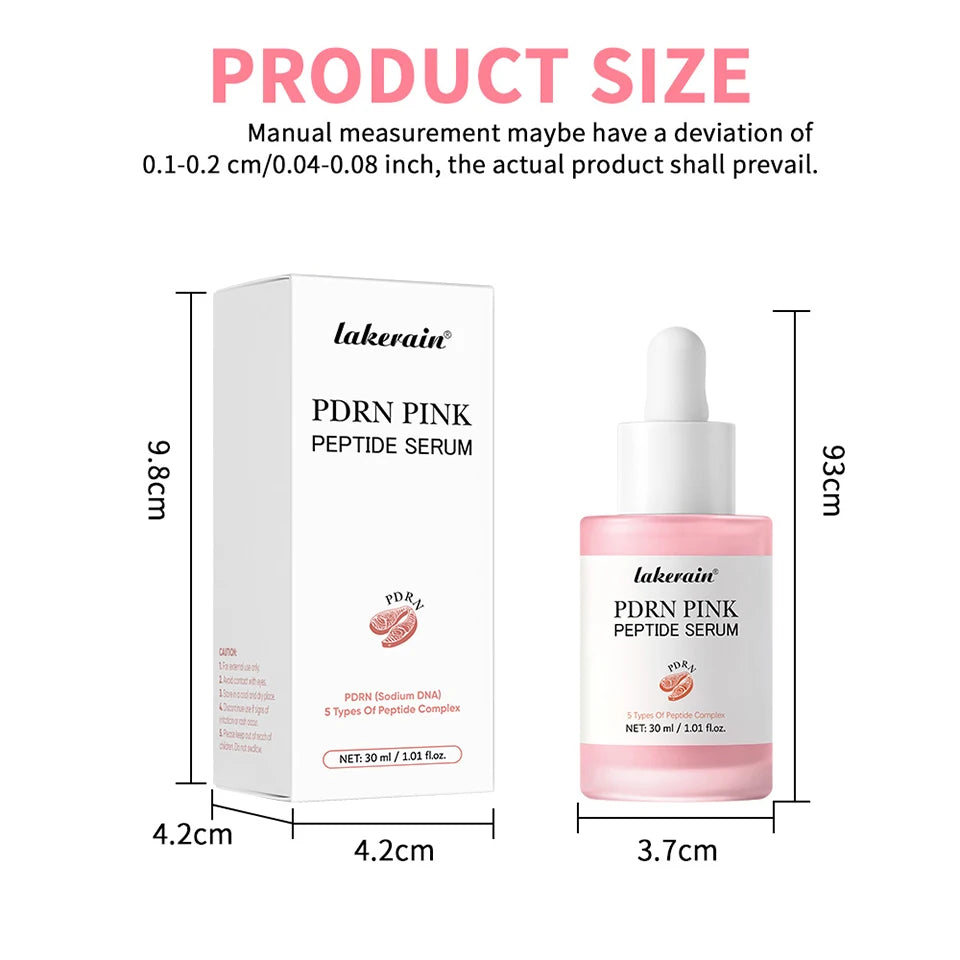 30ml Salmon PDRN Pink Peptide Facial Serum Deep Moisturizing Long-Lasting Hydration Pink Glow Serum Even Skin Tone Korean Skinca