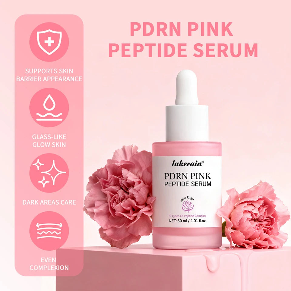 30ml Salmon PDRN Pink Peptide Facial Serum Deep Moisturizing Long-Lasting Hydration Pink Glow Serum Even Skin Tone Korean Skinca
