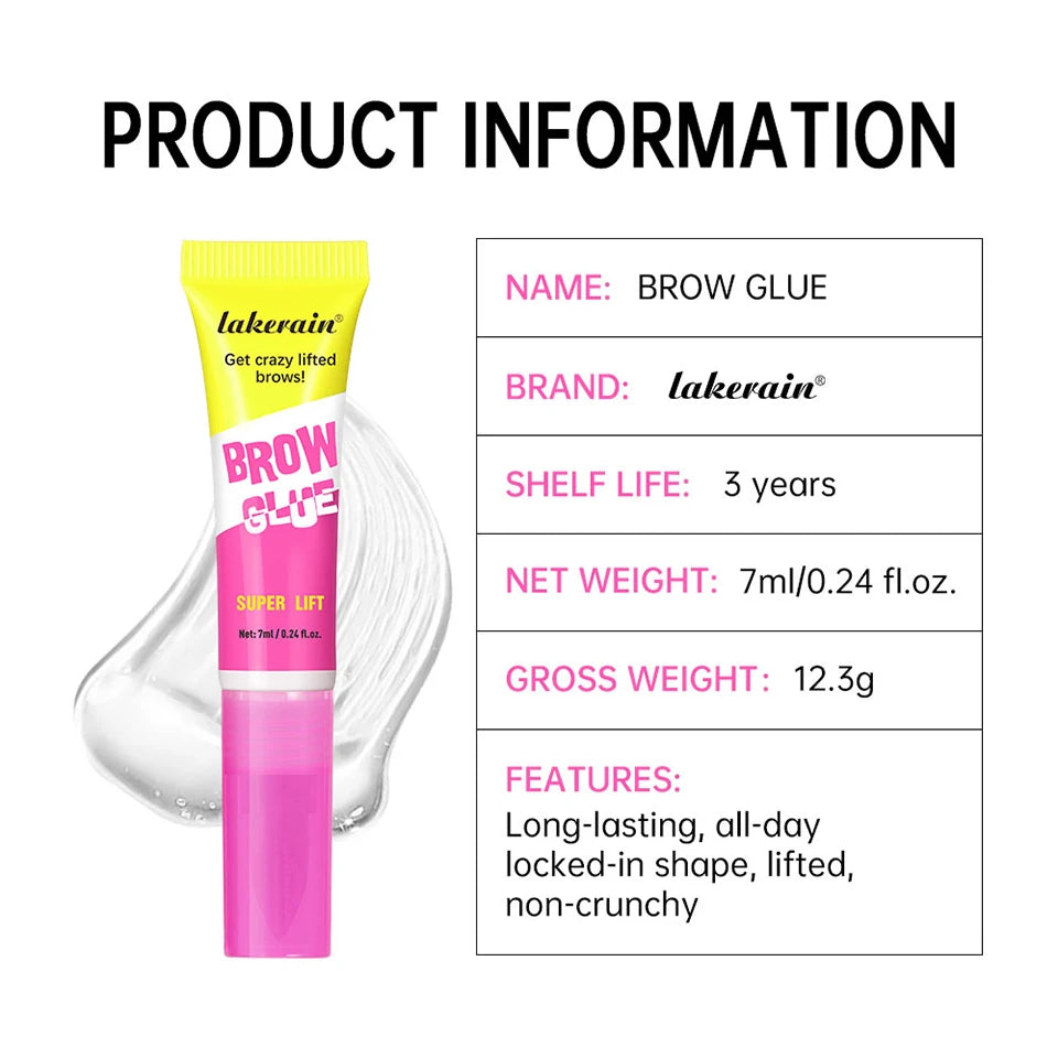 Brow Lamination Gel With Comb Super Lift Brow Glue Long Lasting Strong Hold Clear Gel For Defined Eyebrow Makeup
