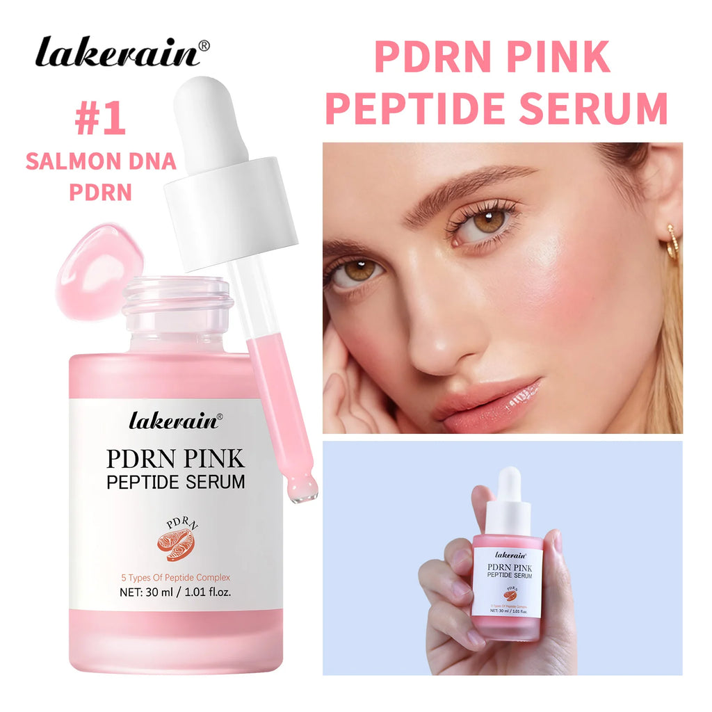 30ml Salmon PDRN Pink Peptide Facial Serum Deep Moisturizing Long-Lasting Hydration Pink Glow Serum Even Skin Tone Korean Skinca